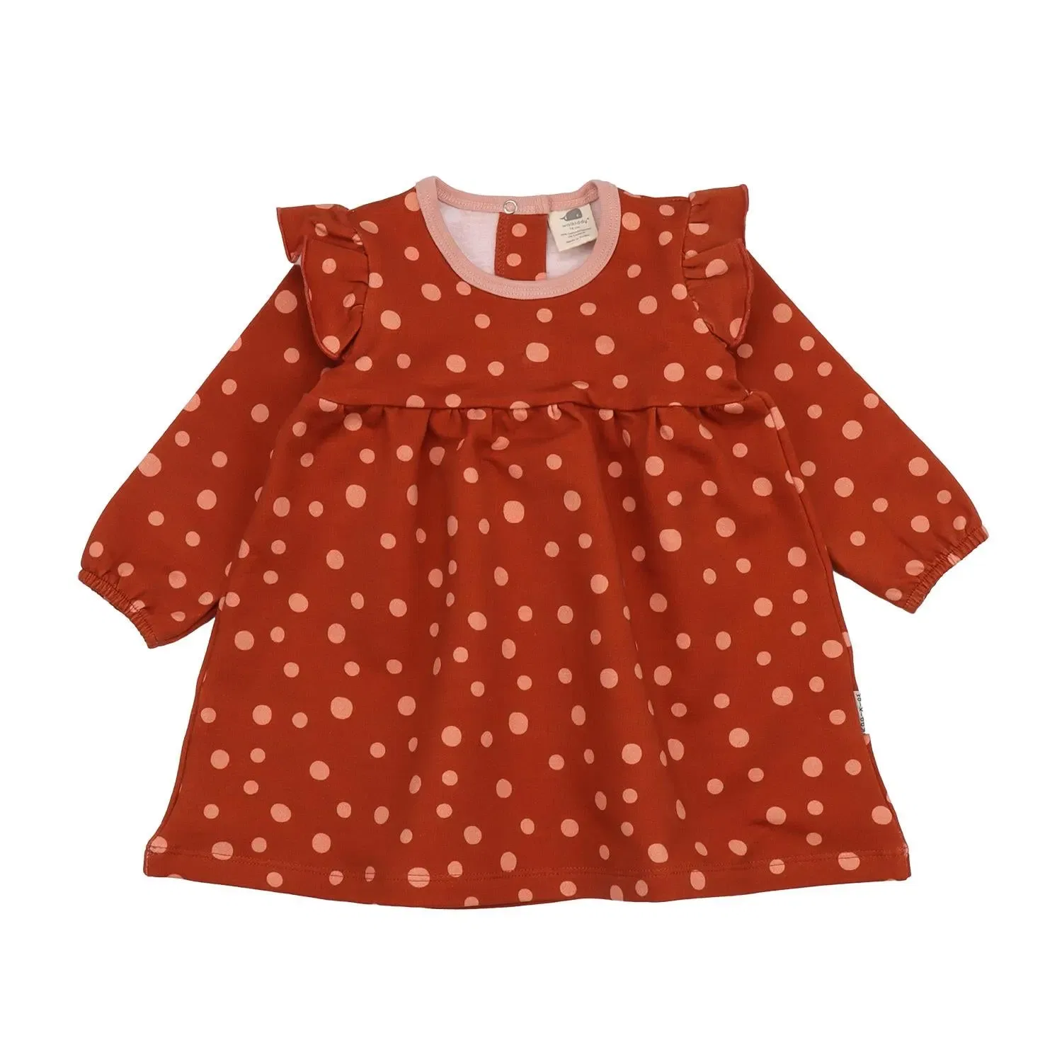 Платье из футера с принтом Brown Dots Walkiddy, коричневый