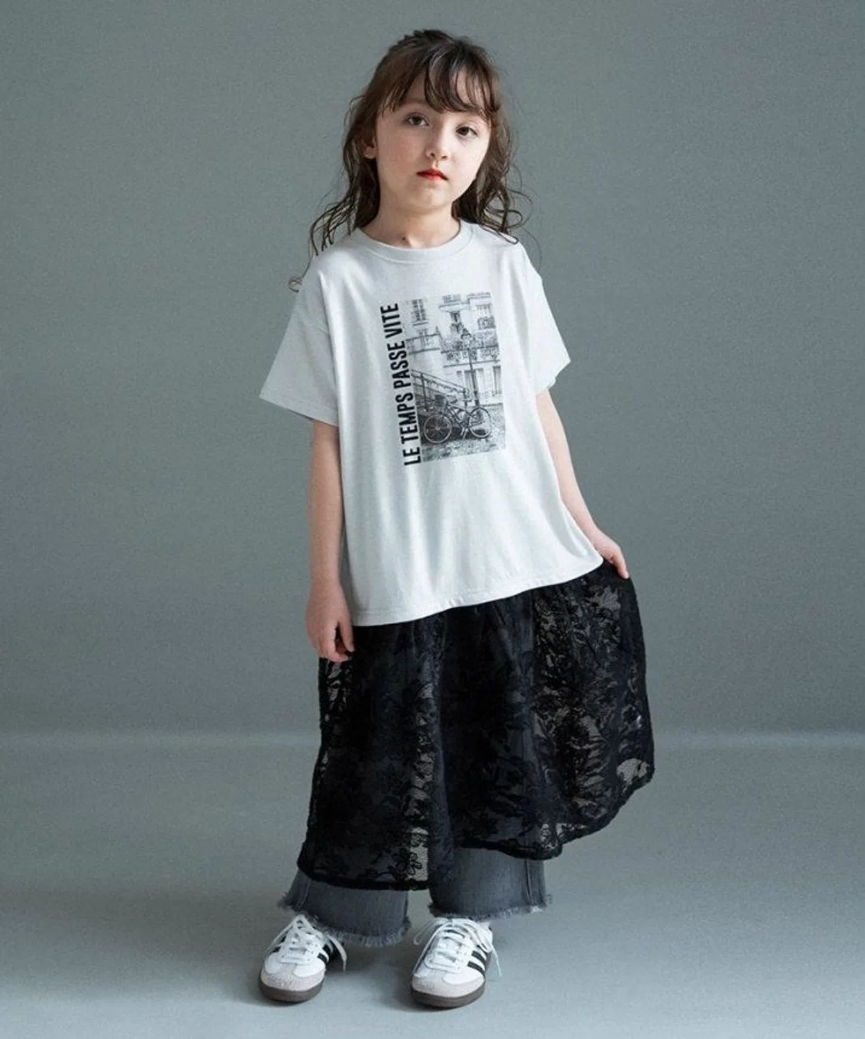 Детское платье с кружевной юбкой и футболкой branshes, Light Grey