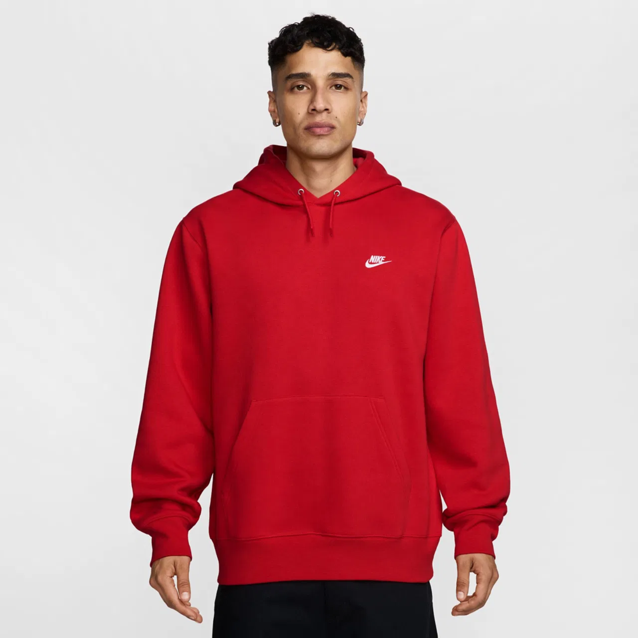 Мужское худи Club Pullover Nike, цвет University Red/University Red/White