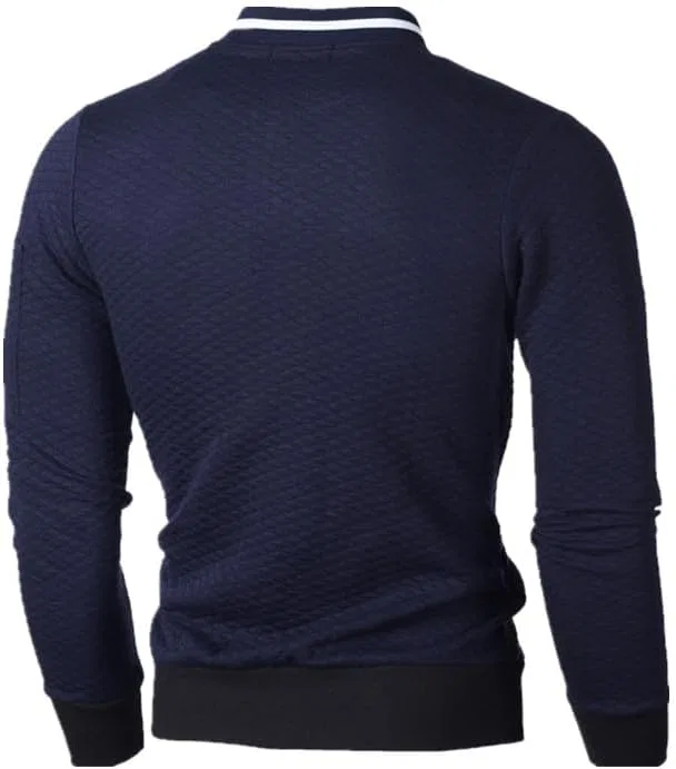Мужская куртка-бомбер с молнией, Slim Fit, тёмно-синий — фото 2