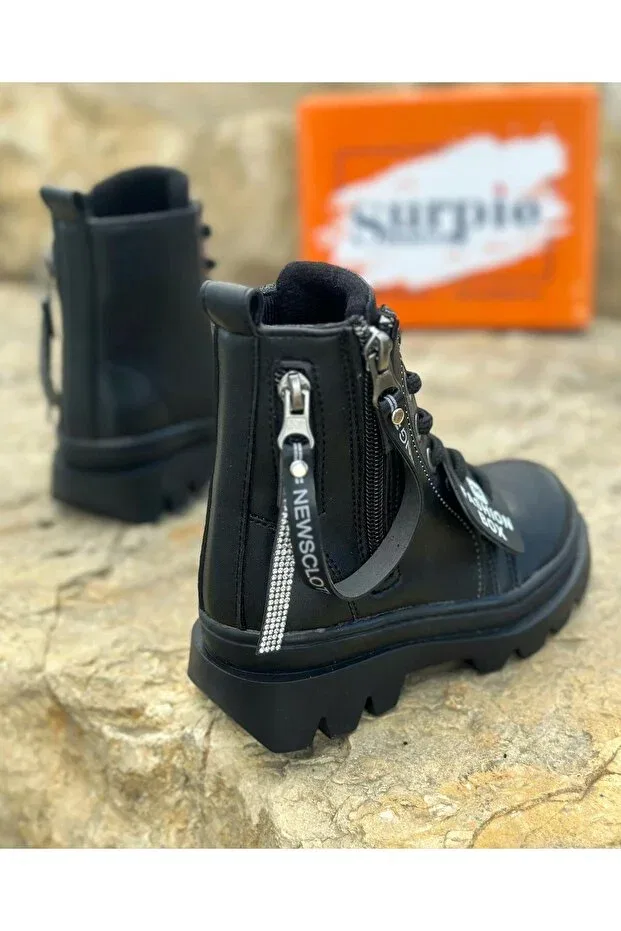 Детские ботинки для девочек с принтом Surpie Shoes, Black — фото 4