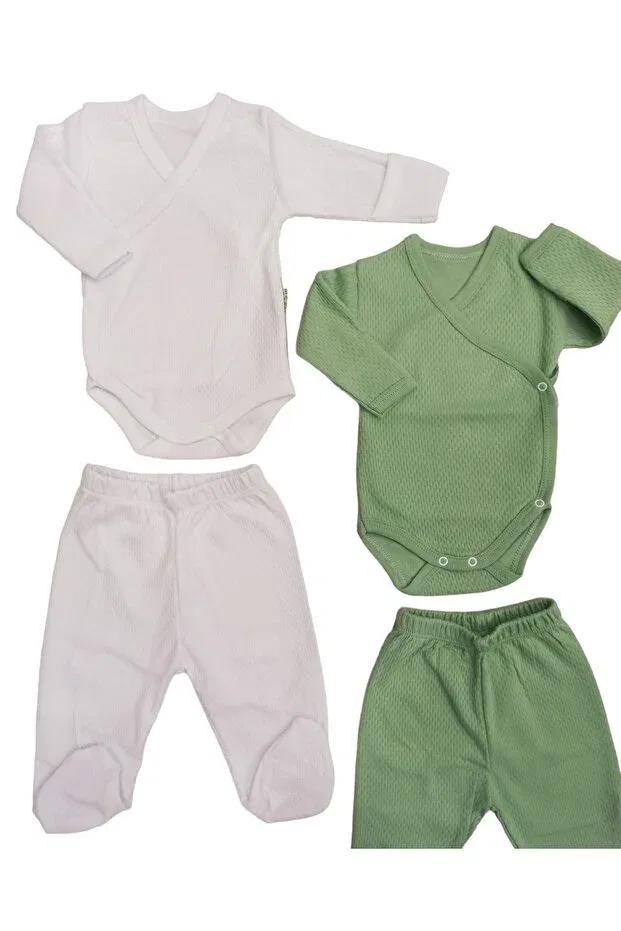 Детское боди-комбинезон с длинным рукавом Basics Bebedino, Белый — фото 4