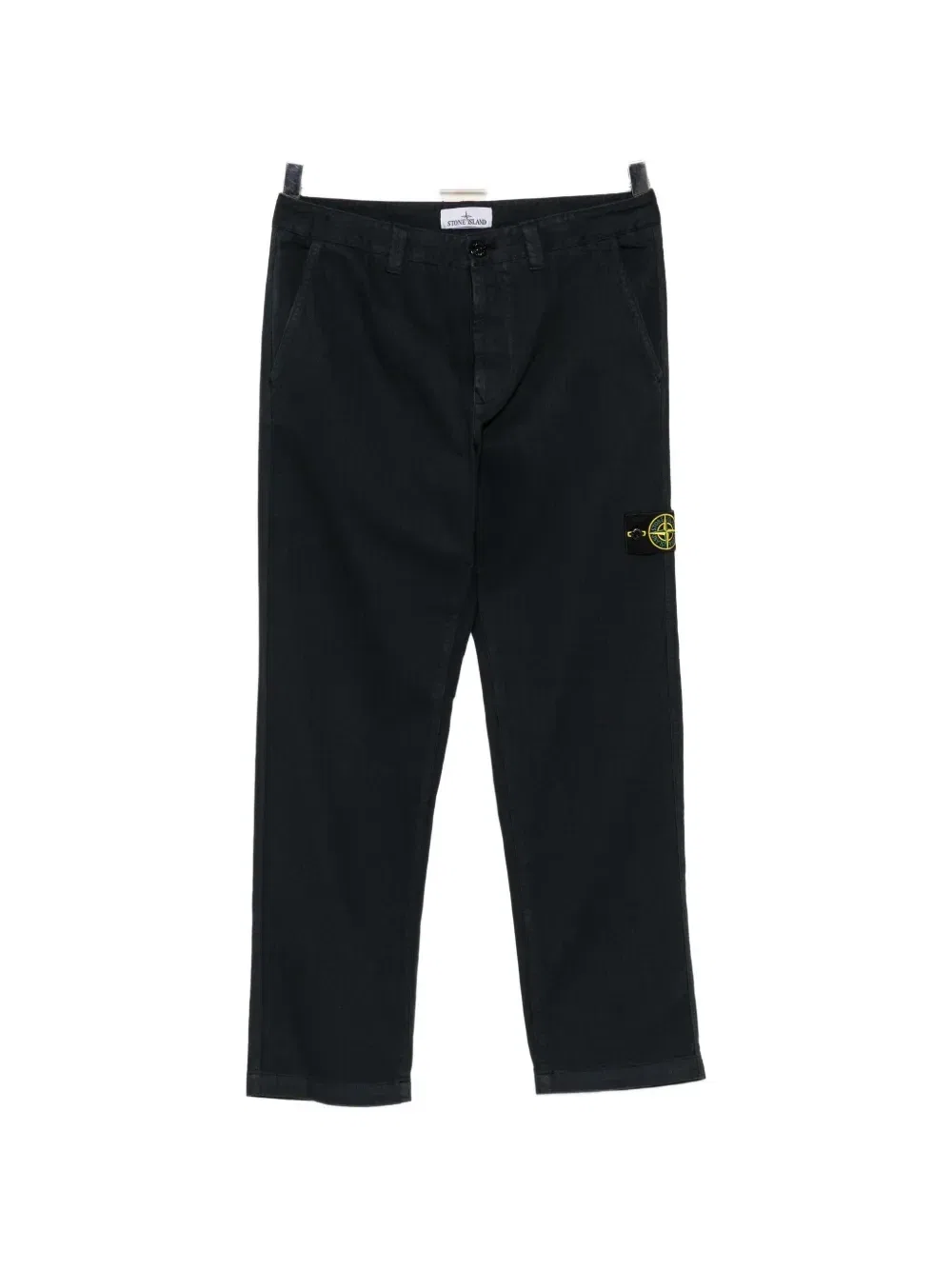 Брюки прямого кроя с патчем-логотипом Stone Island, черный