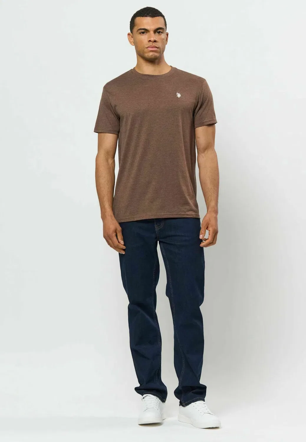 Футболка Umarjun - базовая футболка U.S. Polo Assn., Chestnut Melange — фото 2