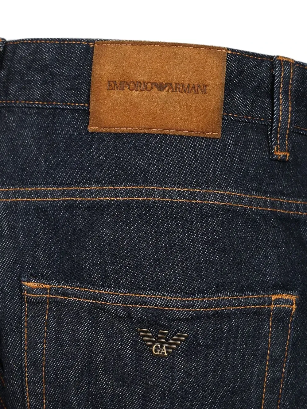 Широкие джинсы с пятью карманами Emporio Armani, синий — фото 4