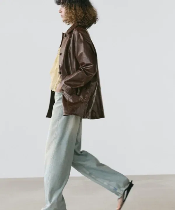 Кожаная куртка с карманами, Massimo Dutti — фото 3
