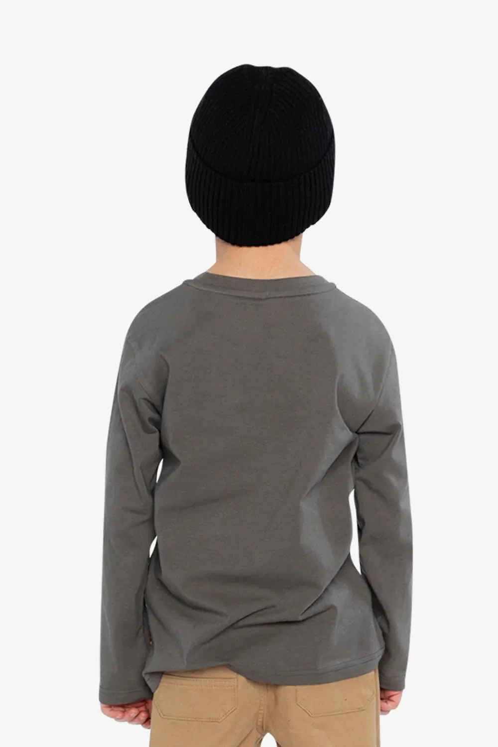 Детский лонгслив с длинным рукавом и принтом с медвежонком на скейтборде Deux par Deux, Dark Grey — фото 4