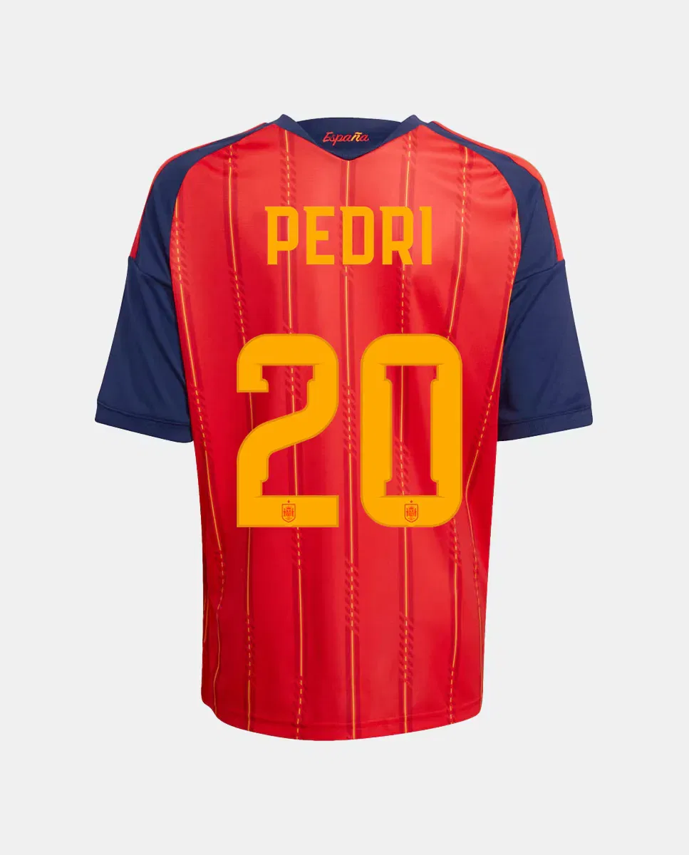 Детская футболка для мальчиков с принтом España Mundial 2026 Pedri 20 adidas, Красный