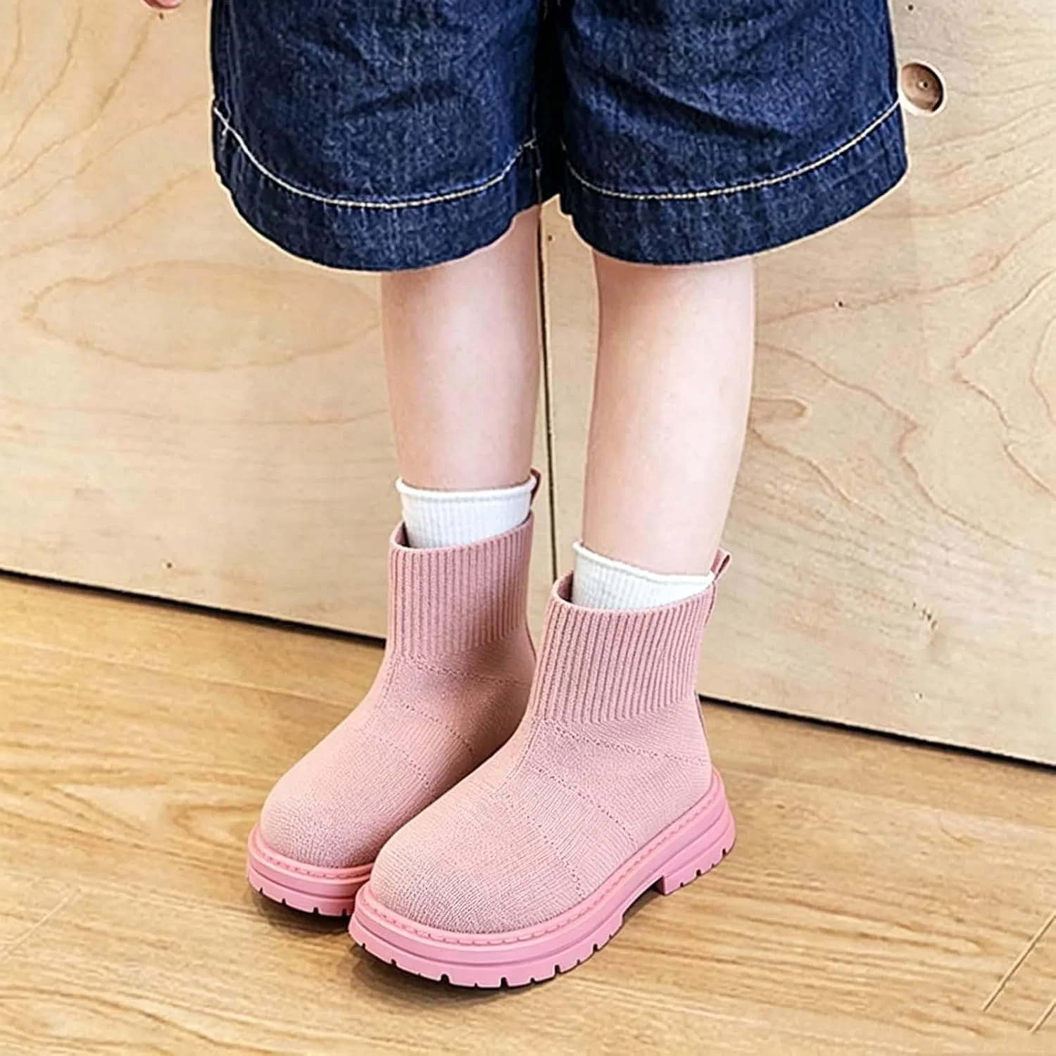 Детские сапоги для девочек с меховой подкладкой SHOPESSA, Pink — фото 2
