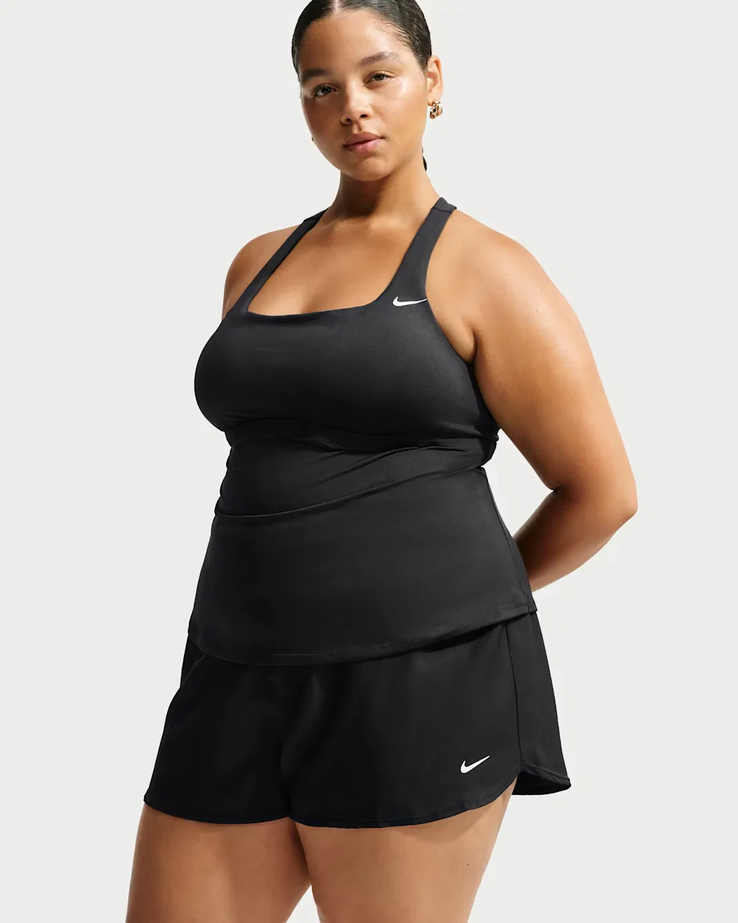 Женские плавки-шорты (большие размеры) Nike Swim Effortless Essential, Black — фото 2