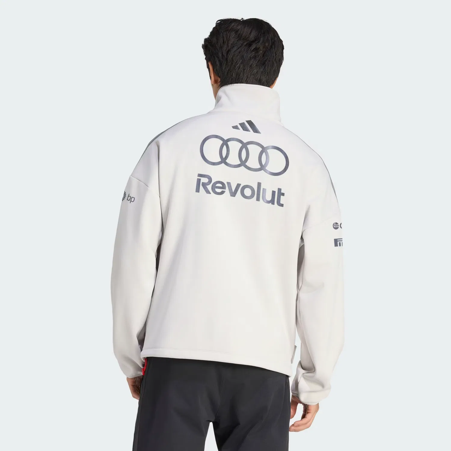 Мужская куртка на молнии свободного кроя Audi Revolut F1 Team Engineers & Marketing Adidas Performance, Chalk Pearl/Iron Metallic — фото 2