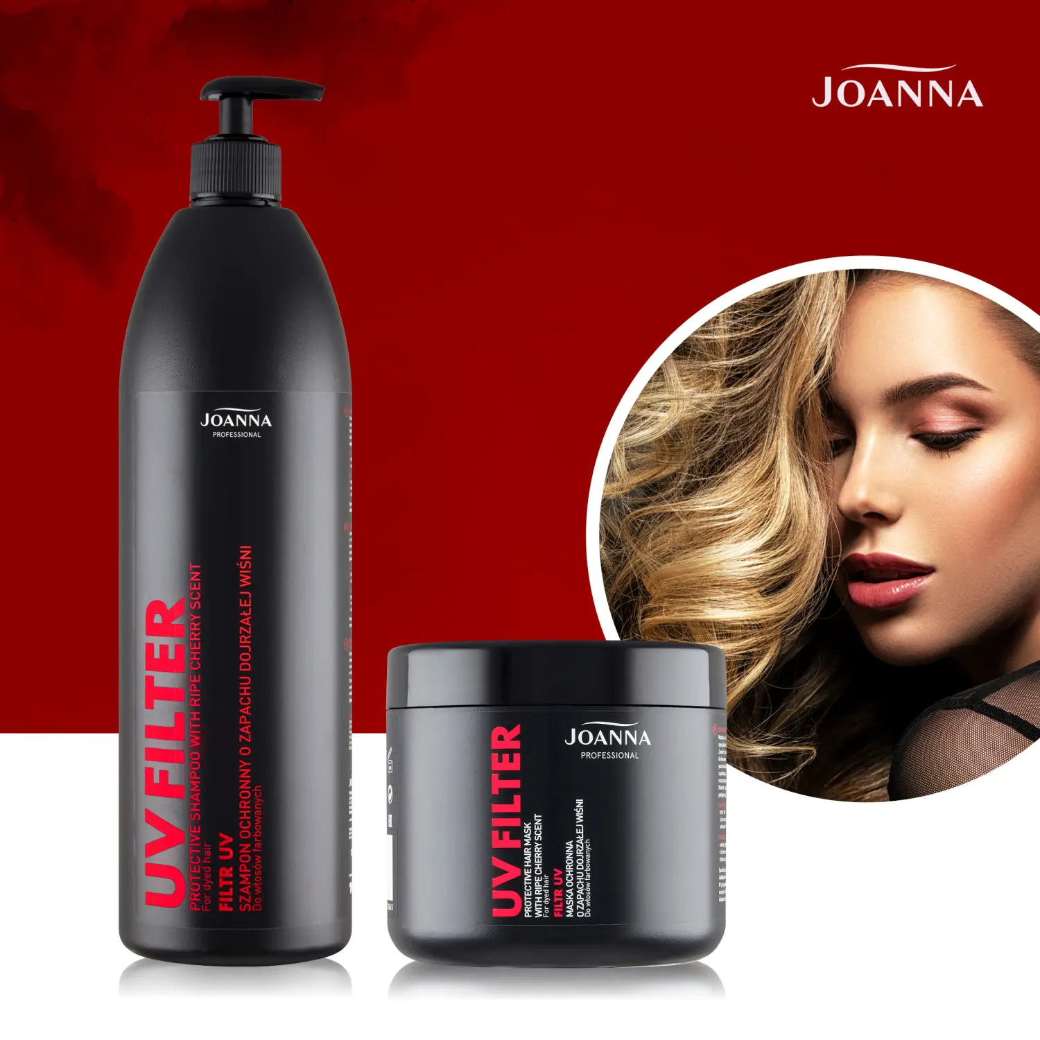Joanna Professional UV Filter защитный шампунь с ароматом спелой вишни, 1000 мл — фото 3