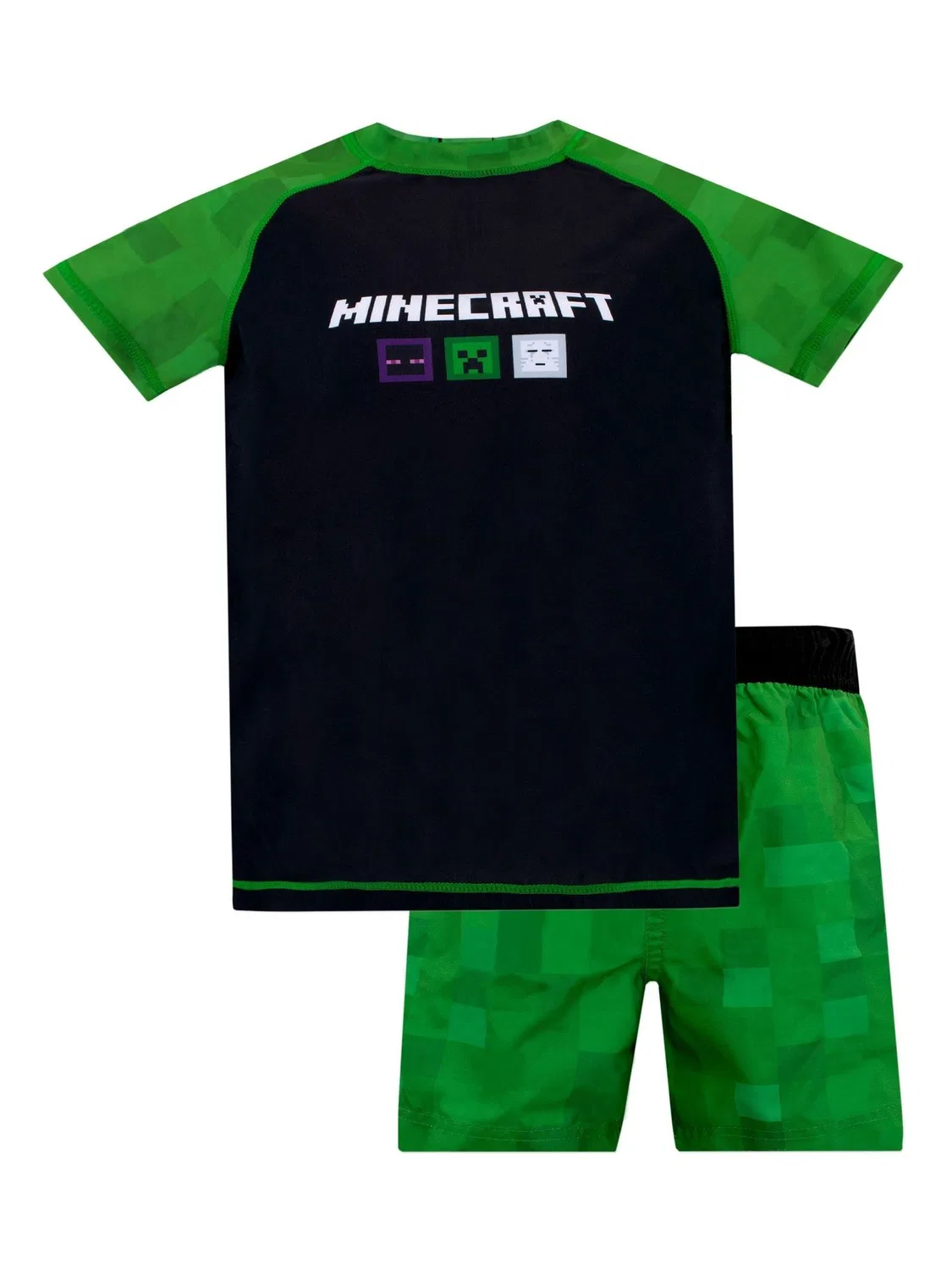 Костюм из 2 предметов с принтом Minecraft Character, черно-зеленый