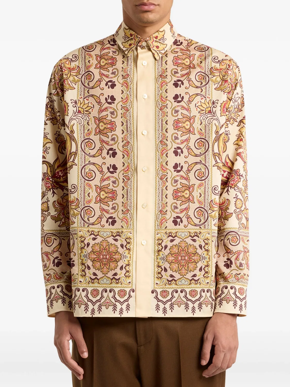 Рубашка с принтом "Пейсли" ETRO, нейтральный — фото 4