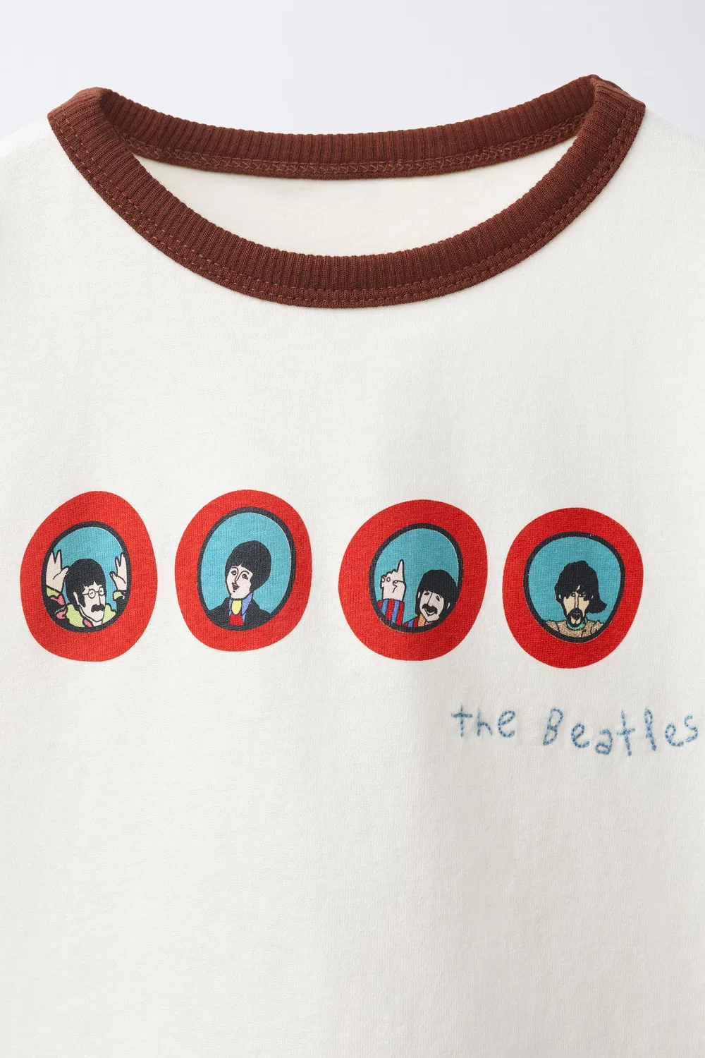 Футболка с принтом THE BEATLES ZARA, Oyster-white — фото 3