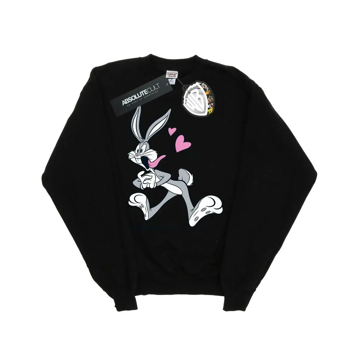 Свитшот с принтом Bugs Bunny in Love Looney Tunes, Black — фото 2