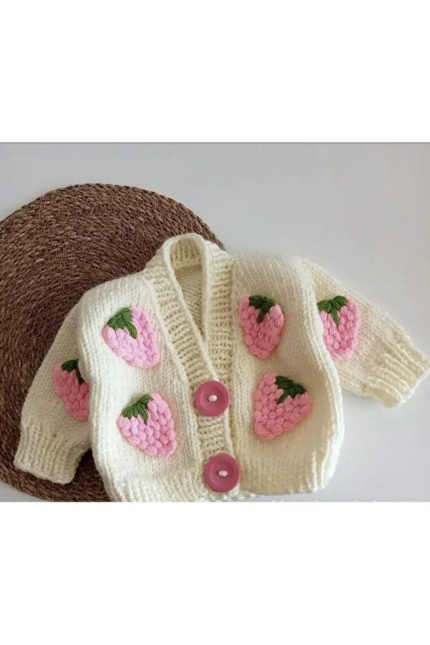 Детский кардиган с принтом Grape baby Örgü, White
