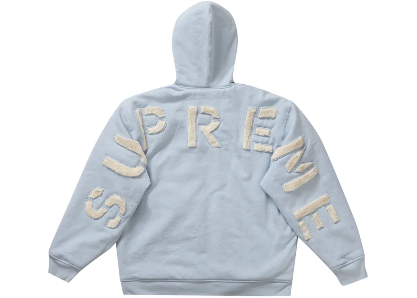 Мужская худи с принтом Supreme Faux Fur Lined Zip Up Hooded Sweatshirt Supreme, Light Blue