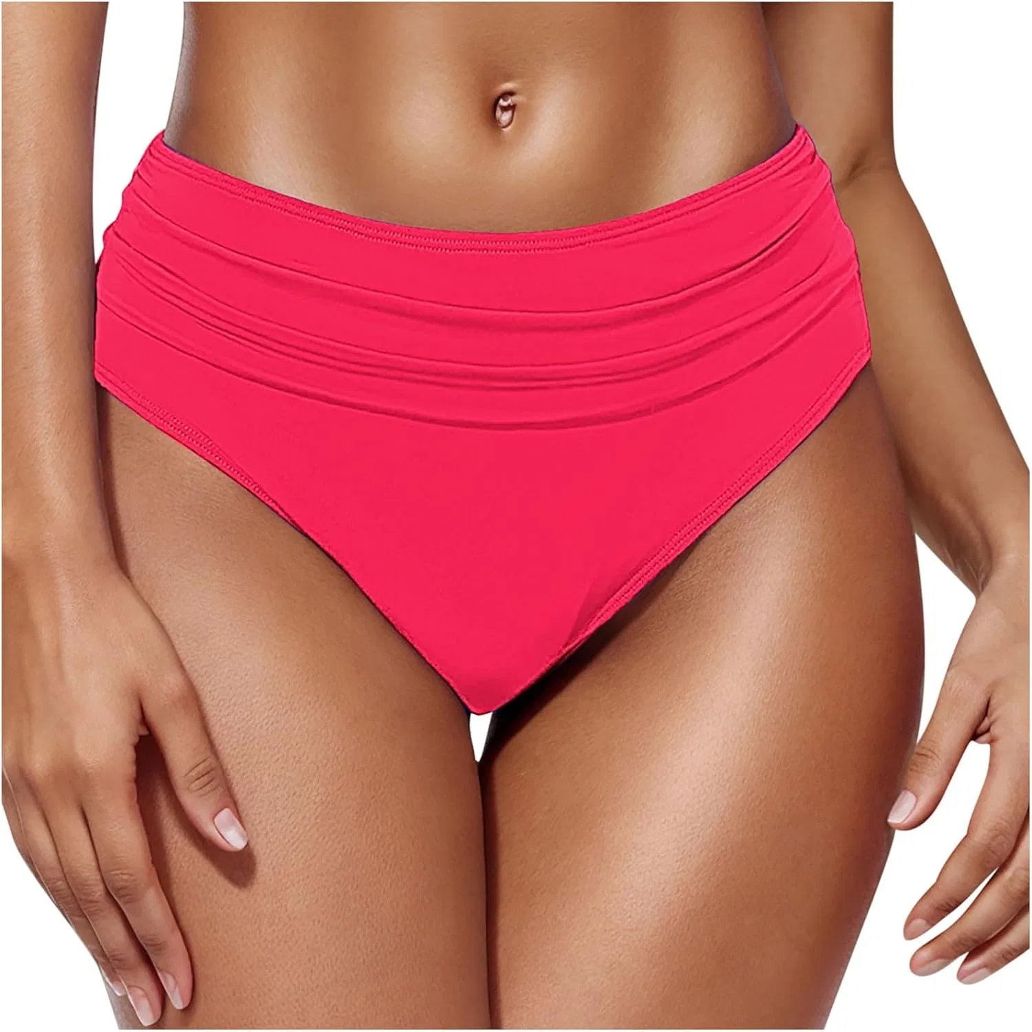 Женские бикини-шорты с рюшами для контроля живота Watermelon Red