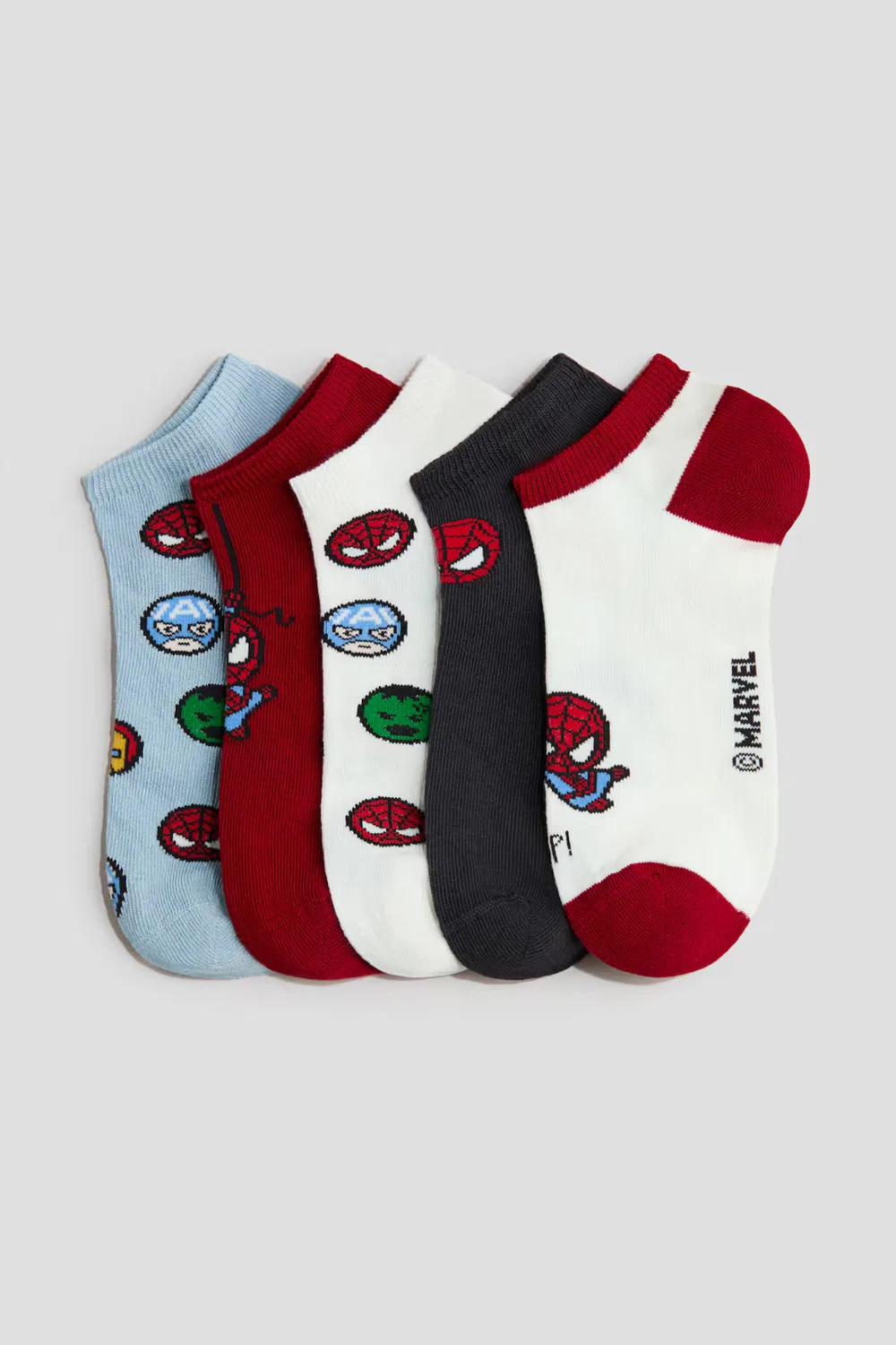 Набор из 5 носков для кроссовок H&M, Dunkelrot/Marvel Comics