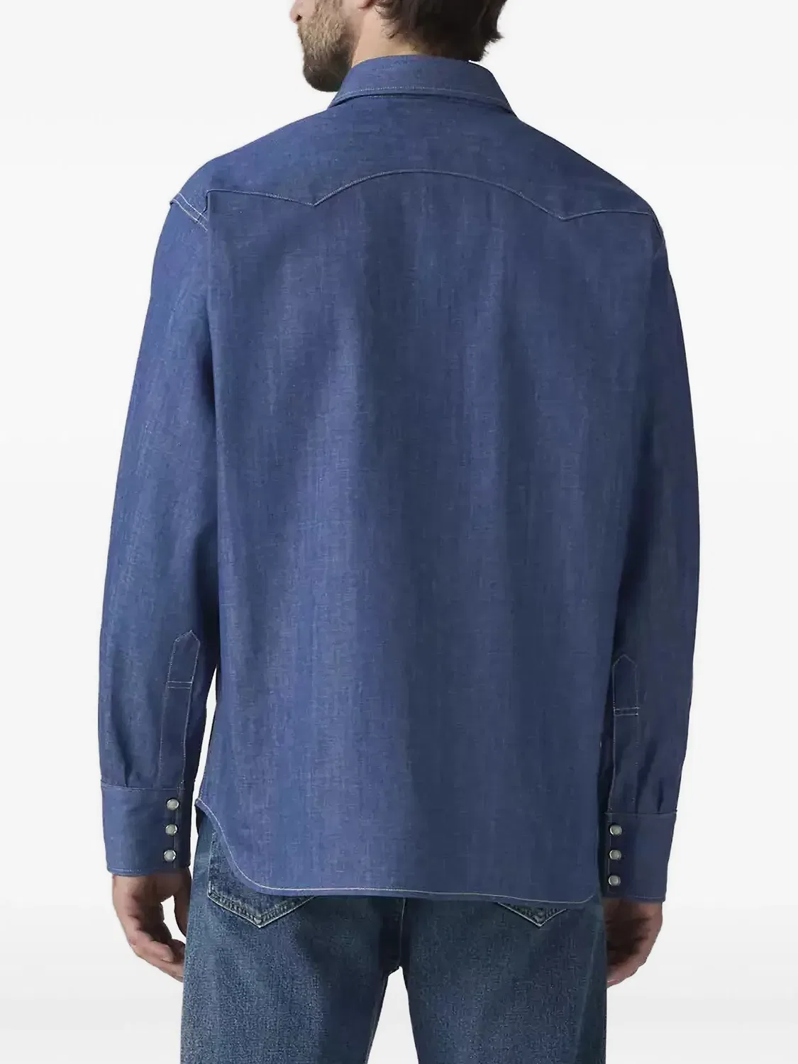 Джинсовая рубашка в стиле вестерн «Пилообразный зуб» 1955 года Levi'S, синий — фото 4