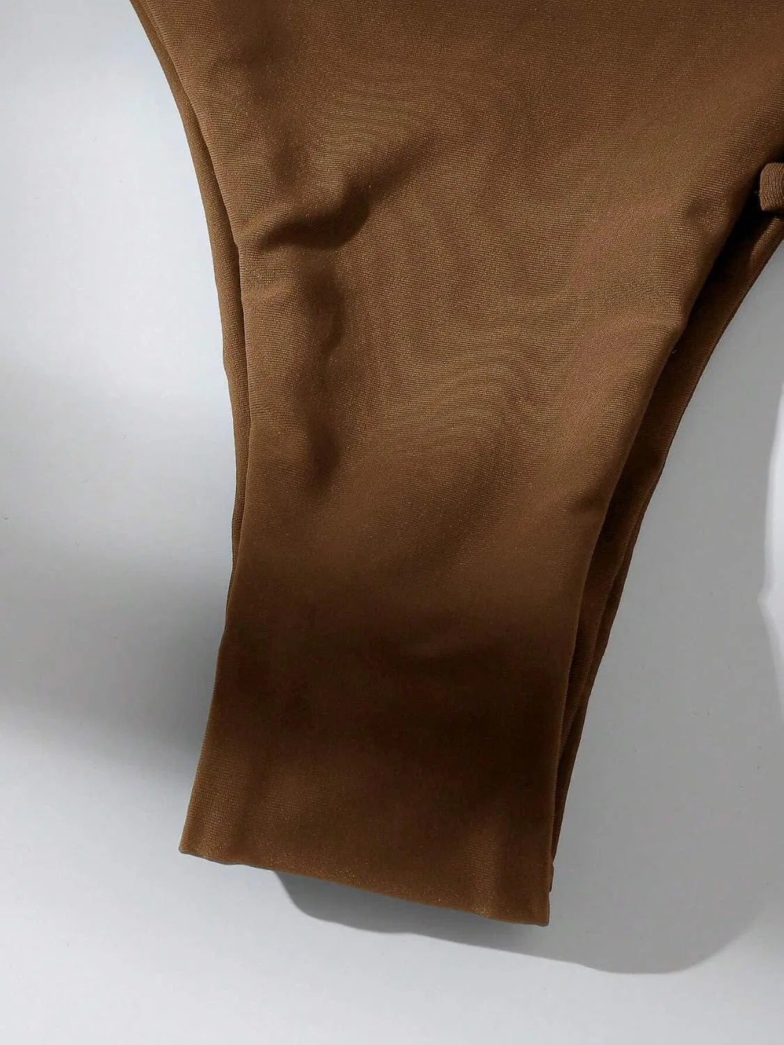 Женский бикини-сет с высокой талией, 3 предмета, Spaghetti Strap, Brown — фото 2