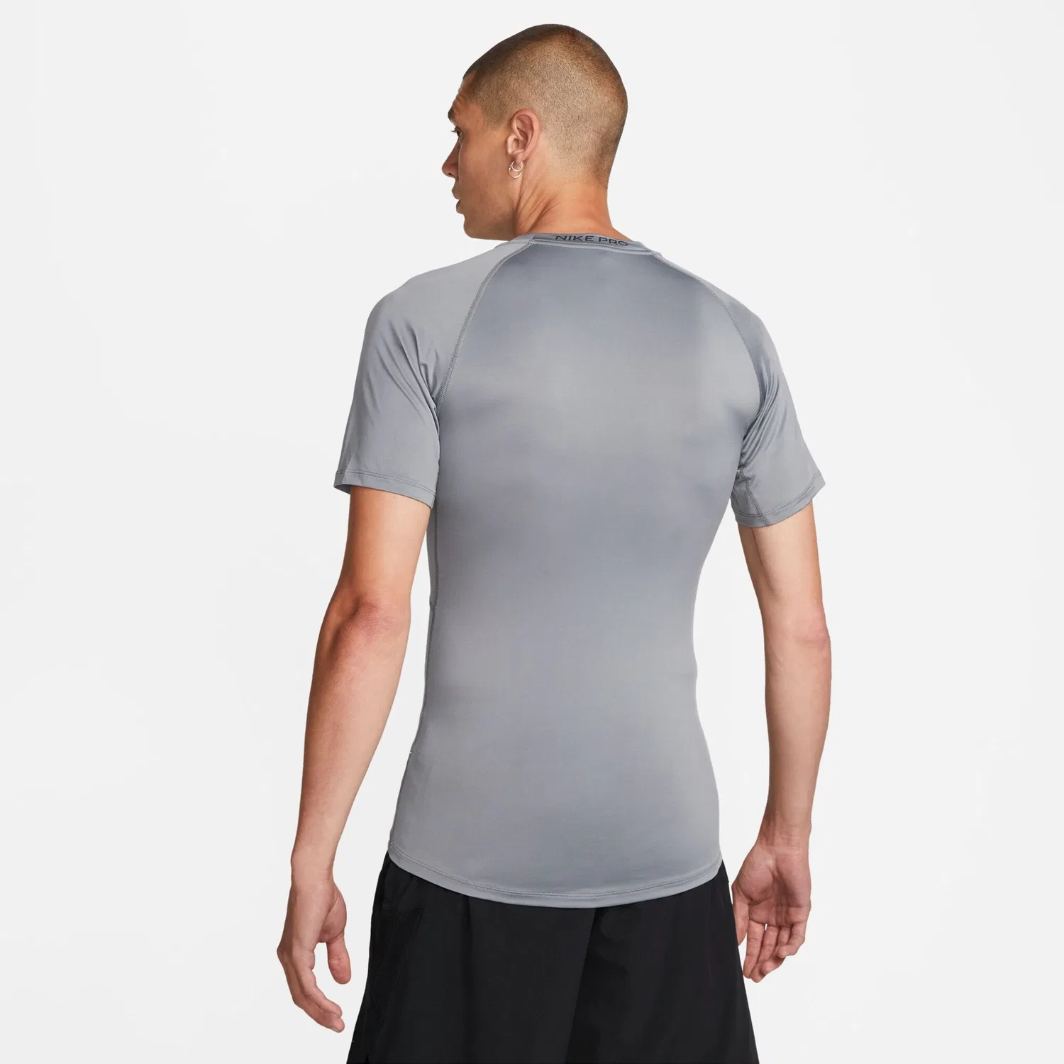 Мужская компрессионная футболка с коротким рукавом Nike, Smoke Grey/Black — фото 2