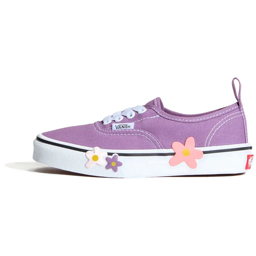 Детские кроссовки с цветочным принтом Authentic Elastic Lace Flower Vans, Purple — фото 2