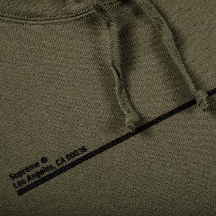 Толстовка Supreme Shop Hooded Sweatshirt - Los Angeles 'Light Olive', зеленый — фото 3