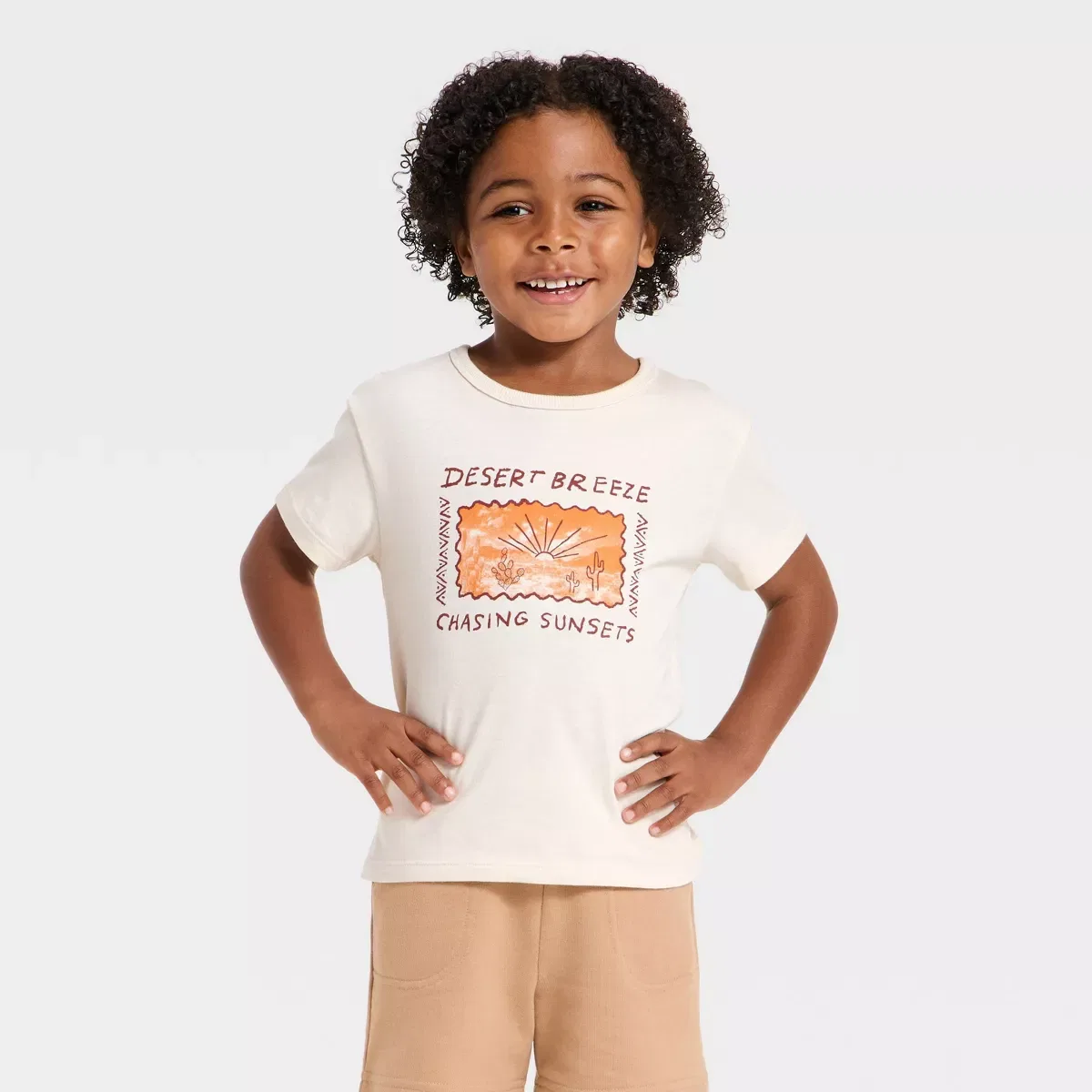 Детское футболка с коротким рукавом Relaxed T-Shirt INFANT/TODDLER BOY, Beige