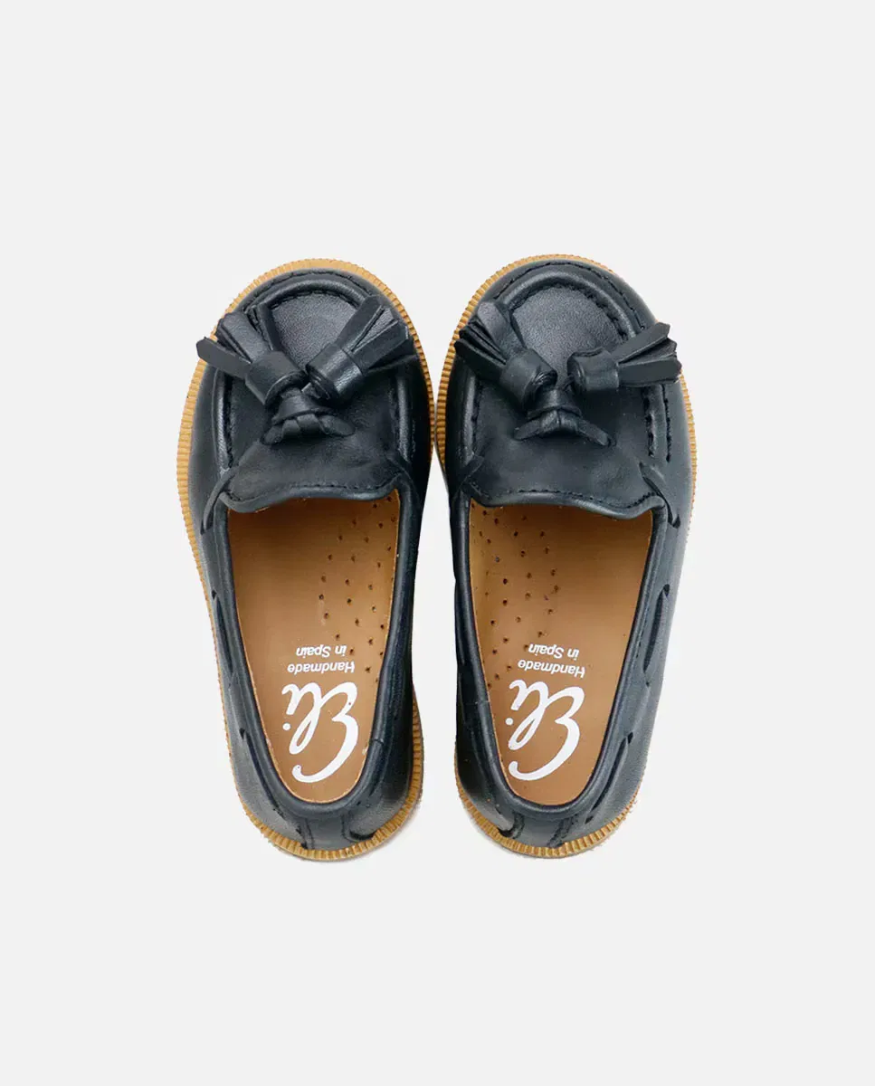 Детские мокасины для мальчиков кожаные SIBARITAS Eli 1957, Negro — фото 4