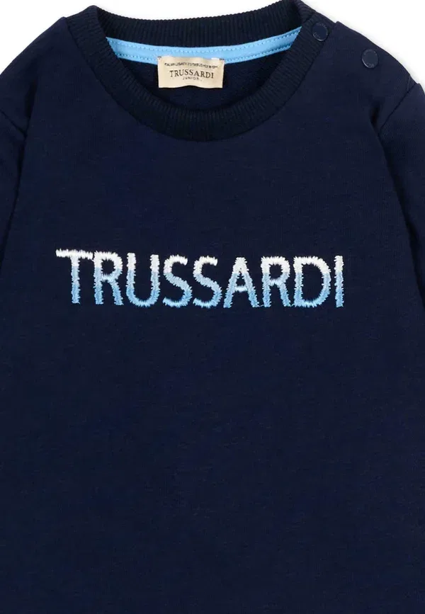 Худи хлопковое Sweatshirt Tru Trussardi Junior, синий — фото 3