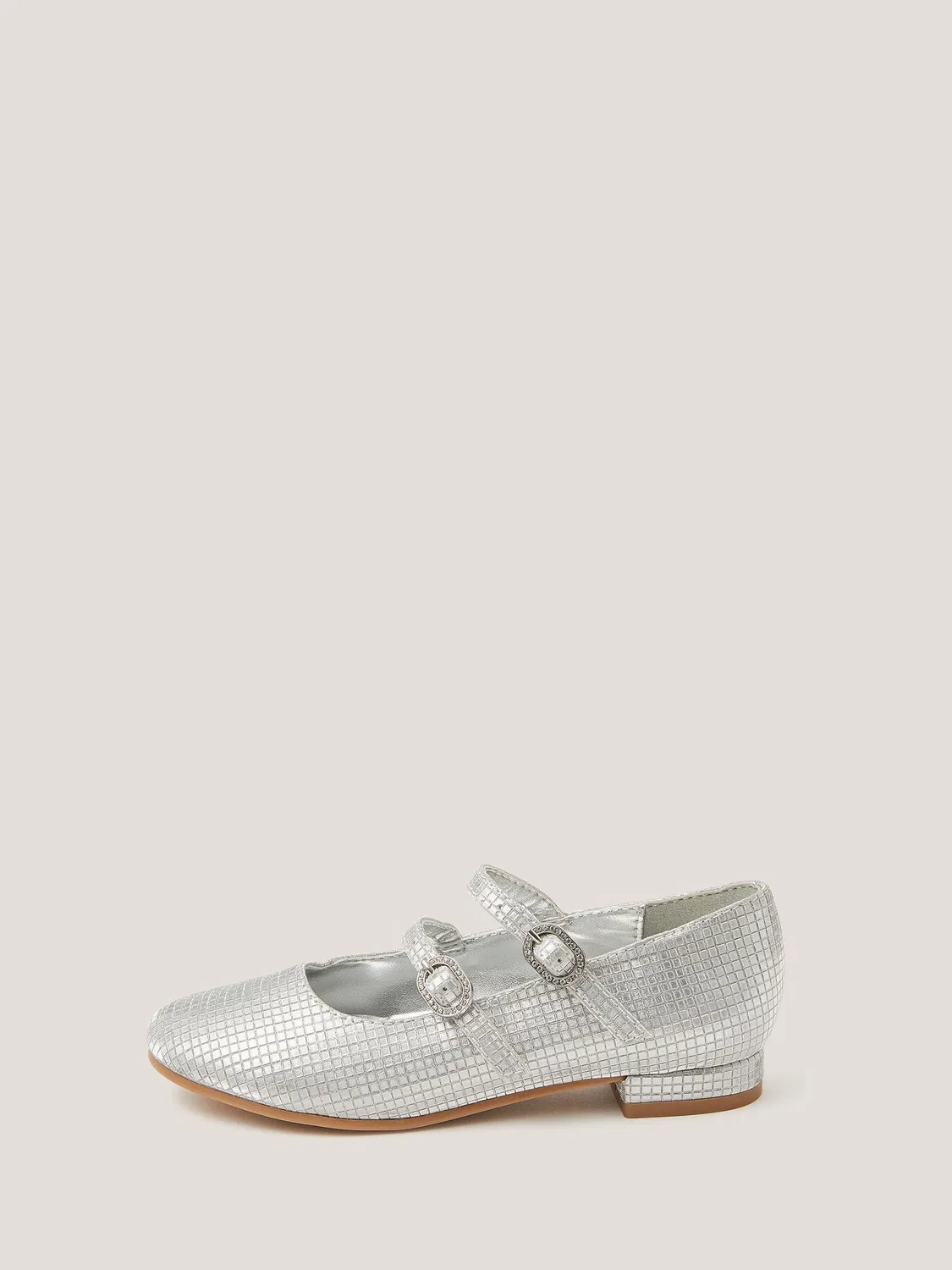 Туфли Monsoon Silver Metallic Double Strap, серебристые