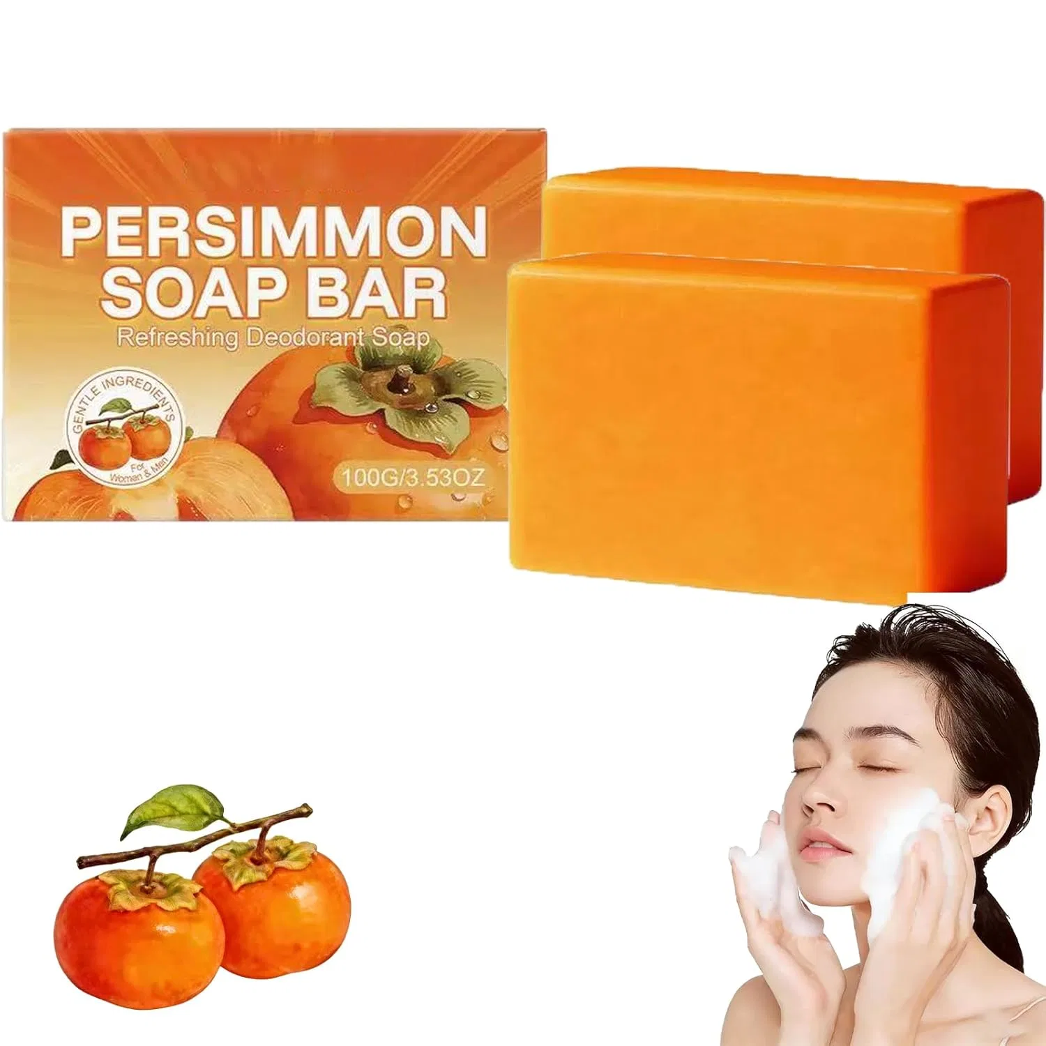 Твердое мыло с экстрактом хурмы, Sgjwyc, 100 г, 2
