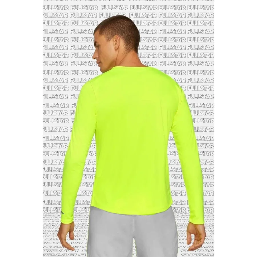 Мужская футболка с длинным рукавом Nike Dri-FIT Miler Running Shirt, Желтый — фото 2