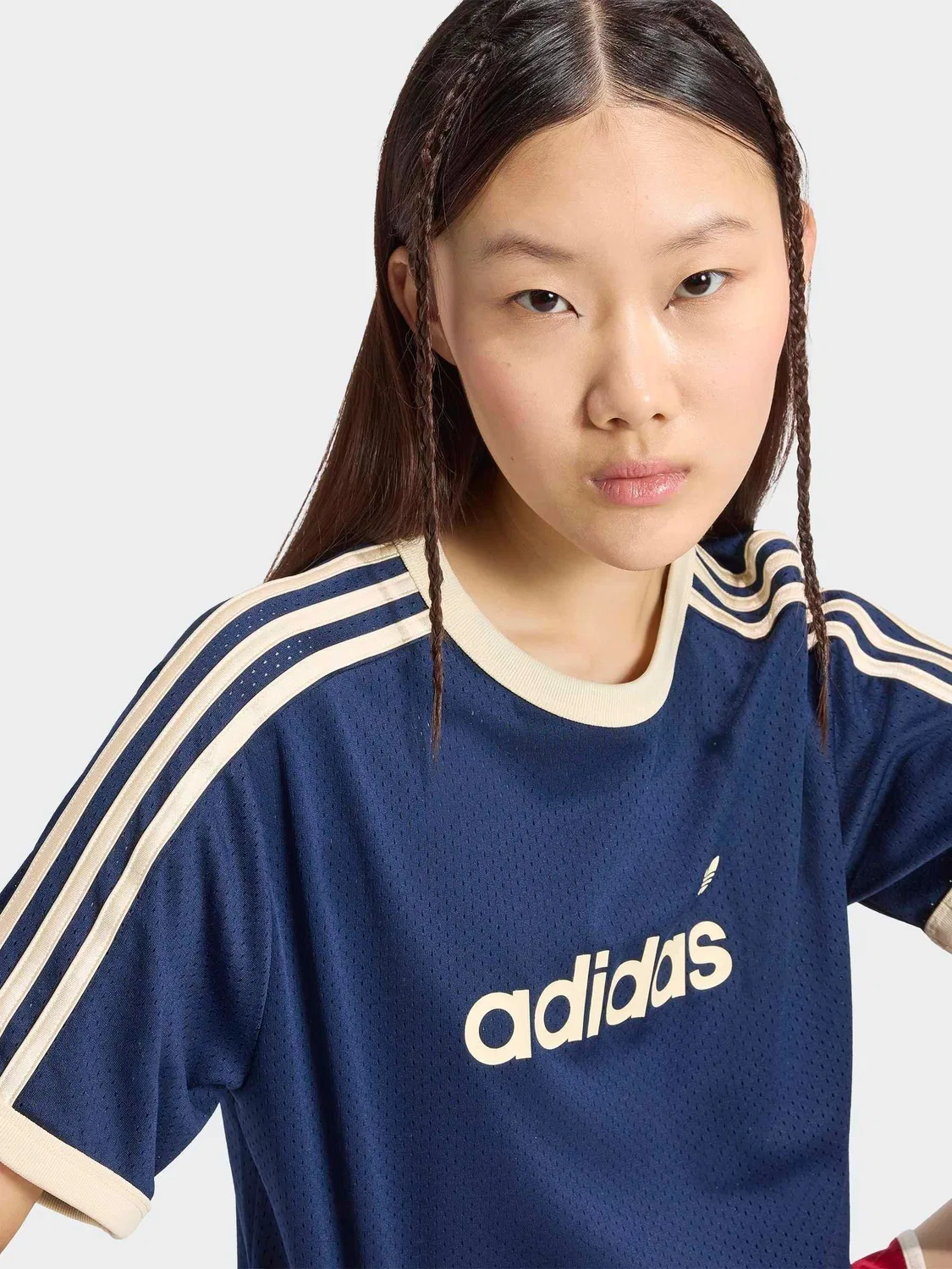 Футболка из сетки, модель Mesh Tee, adidas Originals, синий — фото 4