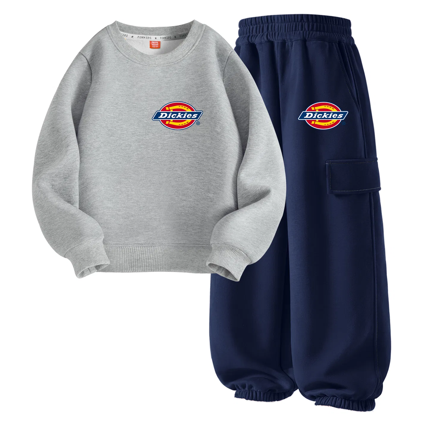 Детский спортивный комплект с логотипом Dickies, Heather Gray/Navy Blue