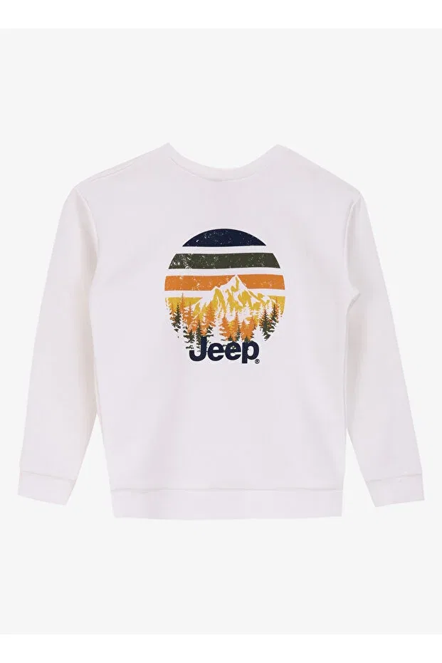 Детские свитшот для мальчиков с принтом Jeep, Ecru