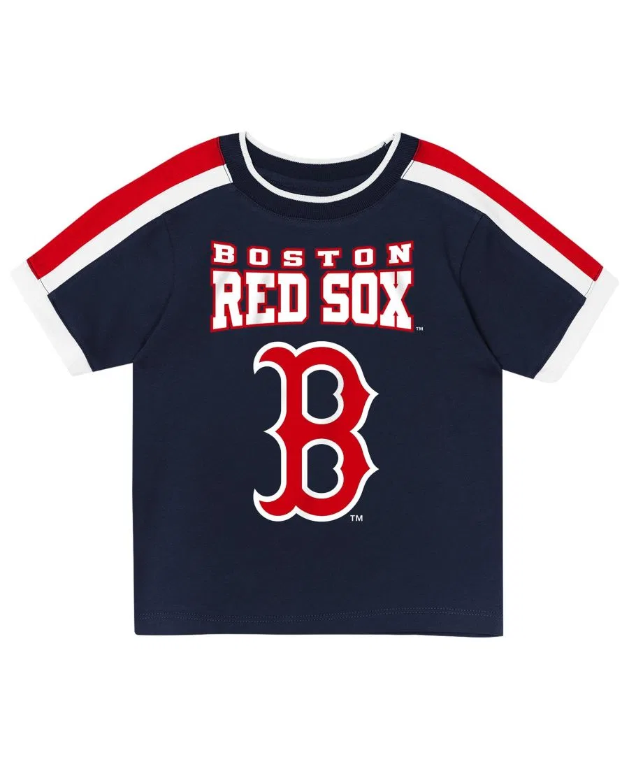 Комплект футболки и шорт из хлопка с принтом Boston Red Sox Ground Ball Outerstuff, Navy — фото 2