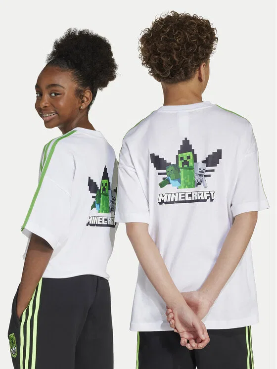 Футболка loose fit Minecraft Adidas, белый — фото 2