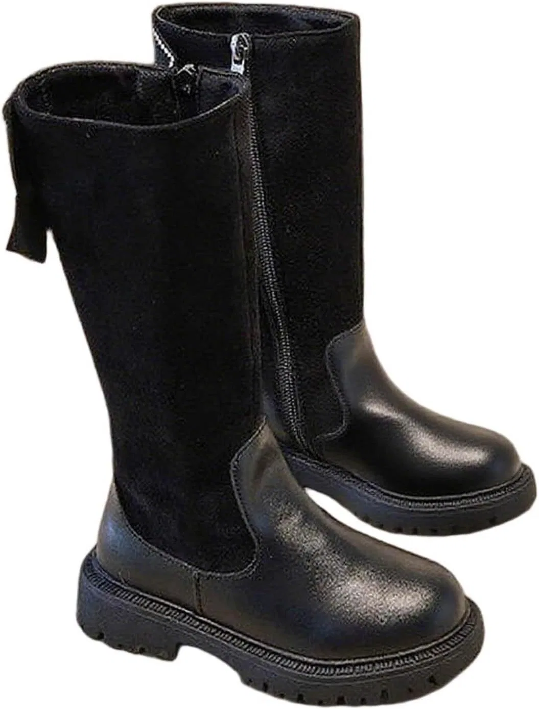 Детские сапоги для девочек из PU-кожи с принтом Mid Calf Boots Zzalalana, Black