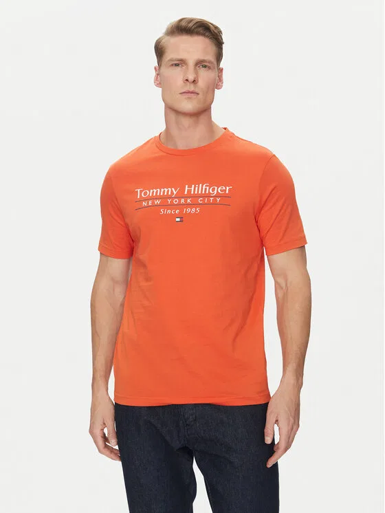 Футболка regular fit Center Stack Tommy Hilfiger, оранжевый