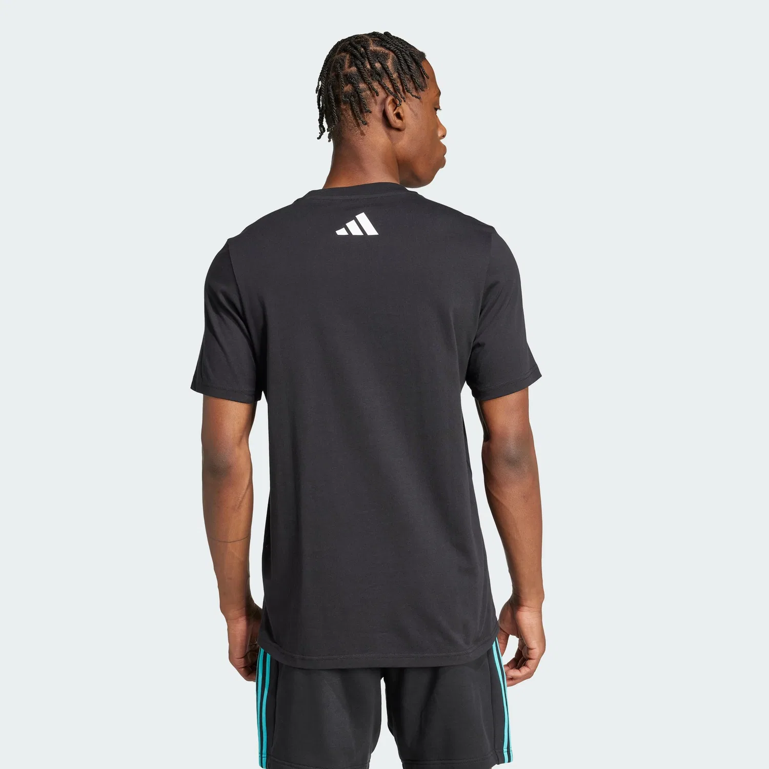 Мужская футболка с принтом Mercedes-AMG Petronas Formula One Team DNA adidas, Black/White — фото 2