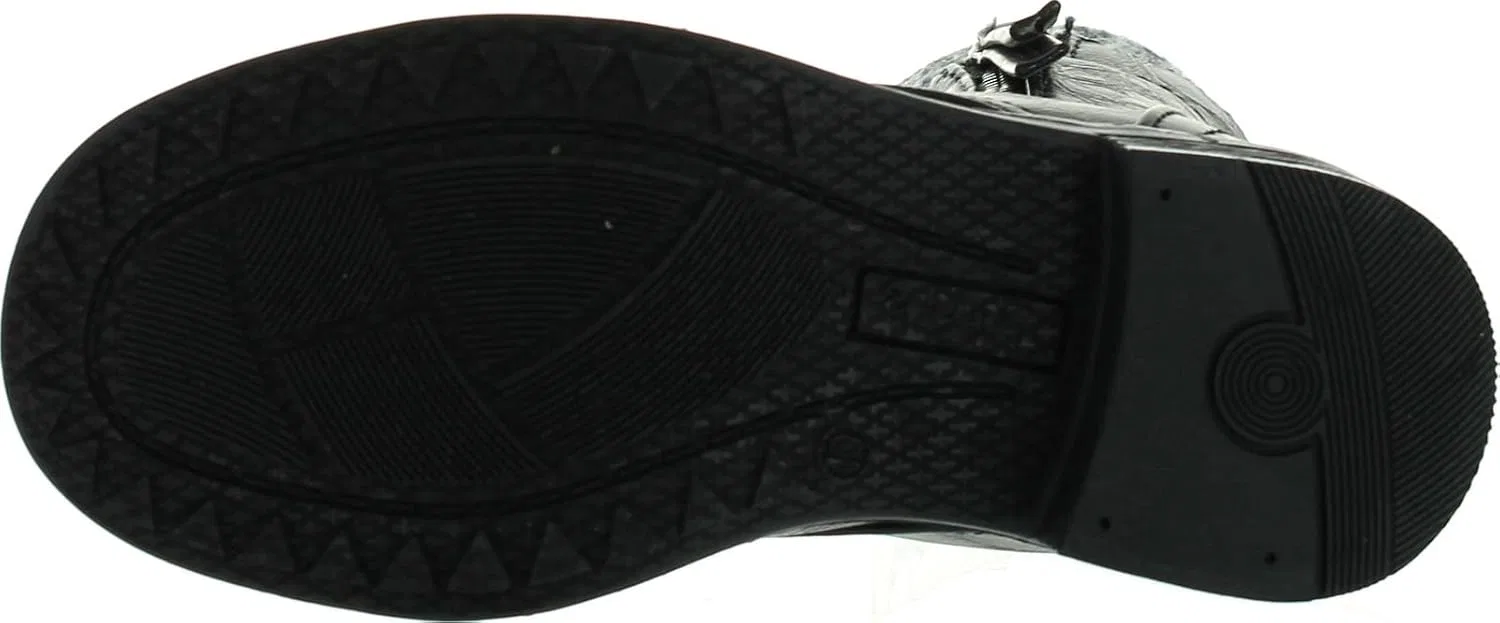 Детские ботинки на шнуровке с молнией Justina58k JJF Shoes, Black — фото 4