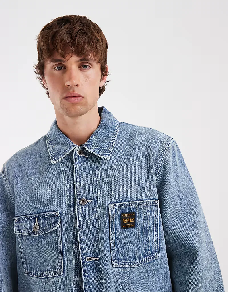 Рабочая куртка Levi's Workwear Berkley из денима светло-голубой