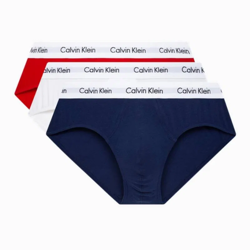 Мужские трусы-боксеры, комплект из 3 штук, Calvin Klein, Red/White/Blue