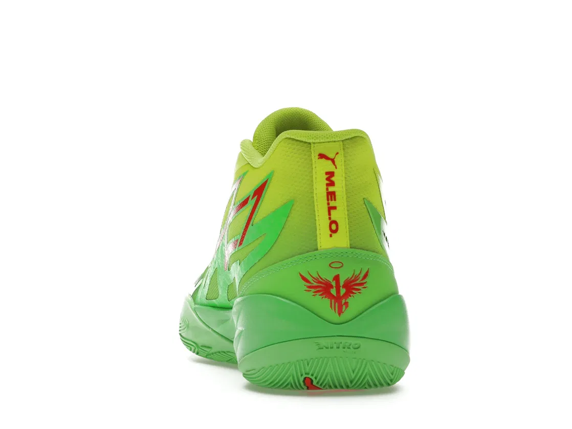 Детские кроссовки для мальчиков с принтом Puma LaMelo Ball MB.02 Puma, Lime Squeeze/Fluro Green — фото 4