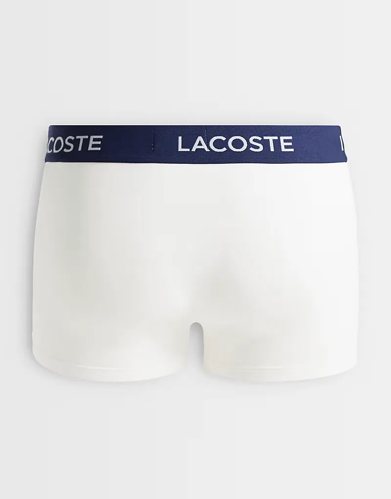 Трусы хлопковые стретч 5 шт Lacoste, темно-синий/белый — фото 3