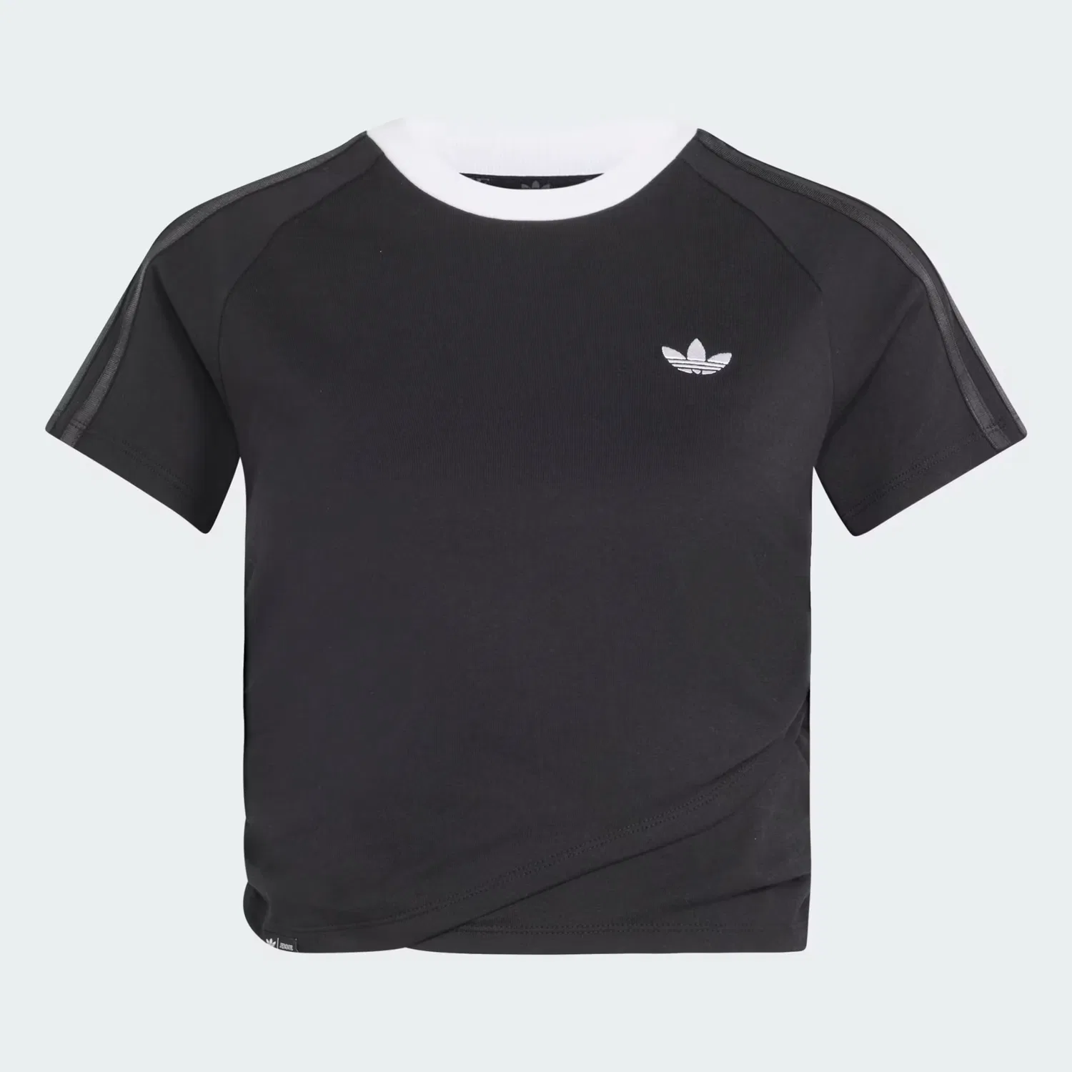 Женская футболка со складками-водопадом Adidas Originals by Jennie Layered Tee, черный — фото 3