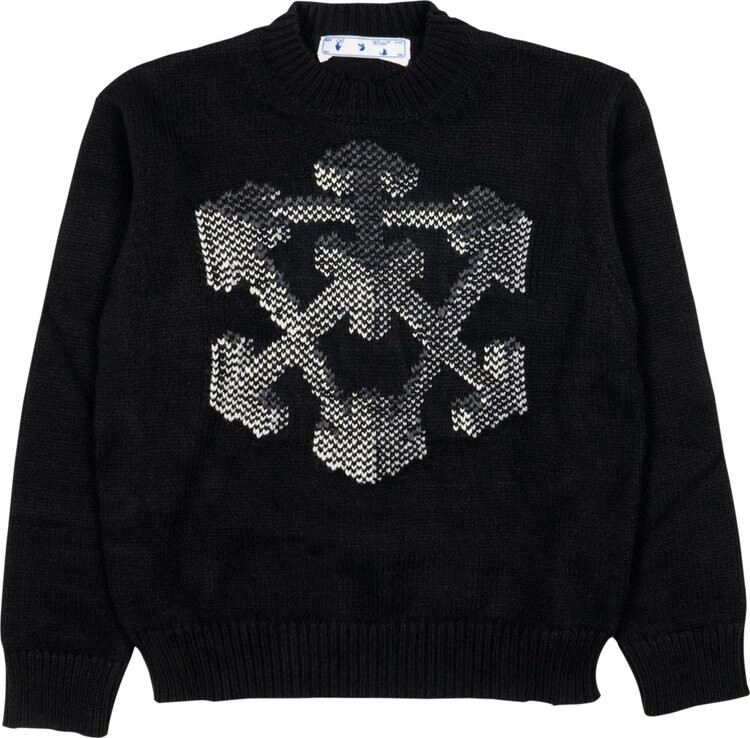 

Толстовка Off-White 3D Arrow Chunky Knit Crewneck 'Black/Grey', черный